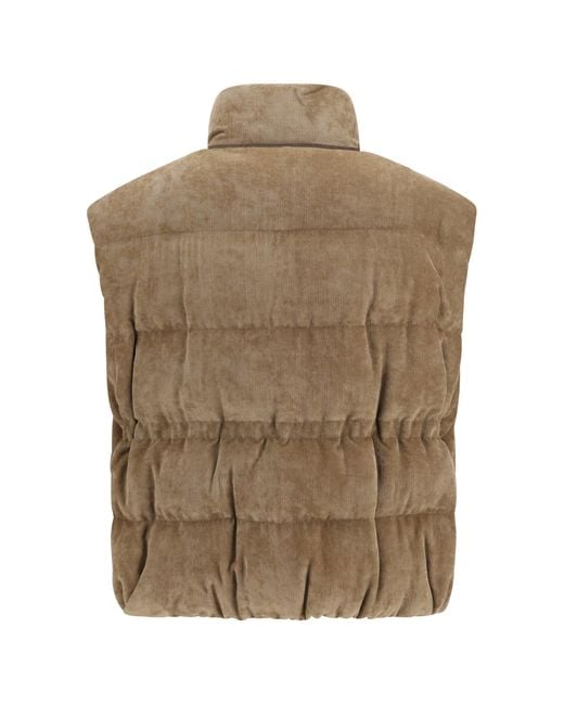 Brunello Cucinelli Natural Sleeveless Padded Vest
