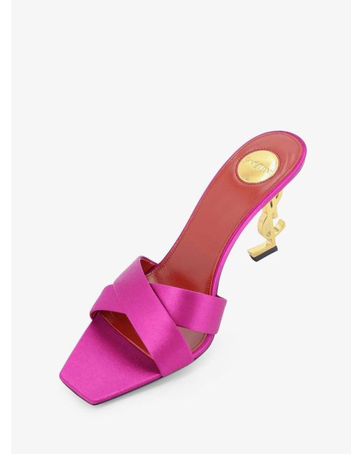 Saint Laurent Pink Opyum Satin Sandals
