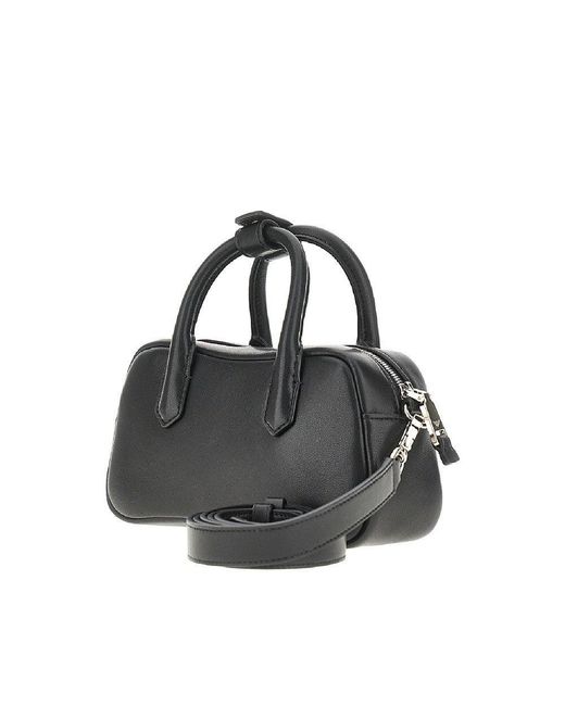 Emporio Armani Black Nappa Leather Mini Bowling Bag