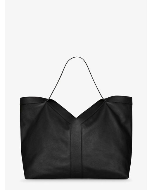 Saint Laurent Black Y Oversize Leather Tote Bag for men