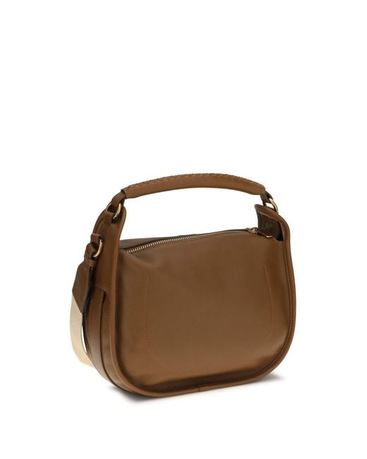 Burberry Brown Small B Clip Crossbody Bag