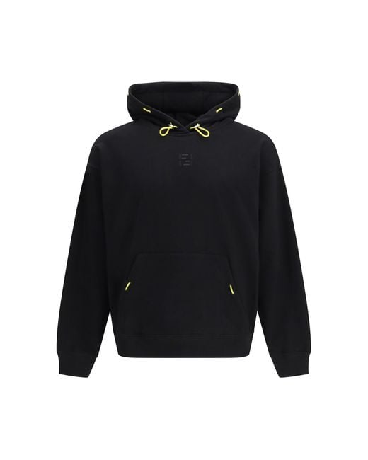 Fendi Black Hooded Sweatshirt for men