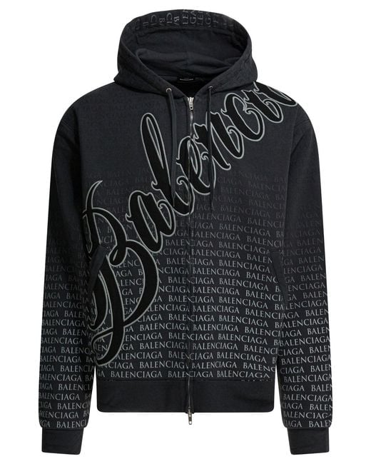 Men's Black "Big B" Zippered Hooded Sweatshirt