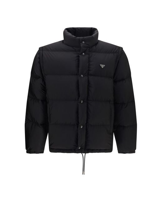 Prada Blue Re-Nylon Puffer Jacket for men