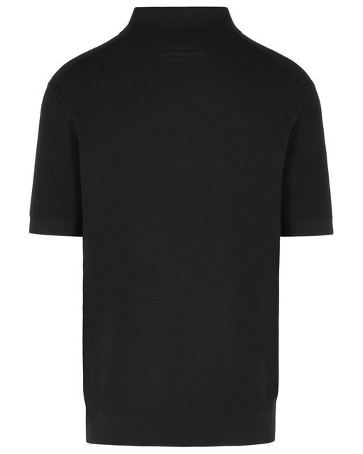 Zegna Black Cotton Polo Shirt for men