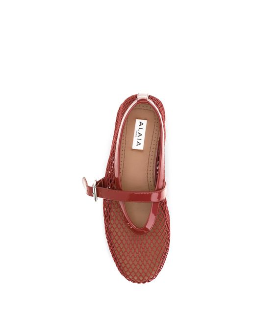 Alaïa Red Alaïa Mesh Ballerinas