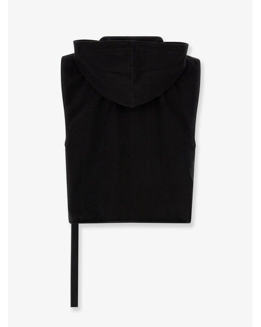 Rick Owens Black Hooded Tunic Organic Cotton Sweatshirt for men