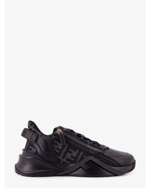 Fendi Black Sneakers Nero Grig Pelle for men