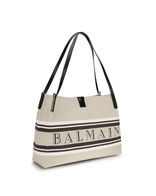 Balmain White Release Shoulder Bag