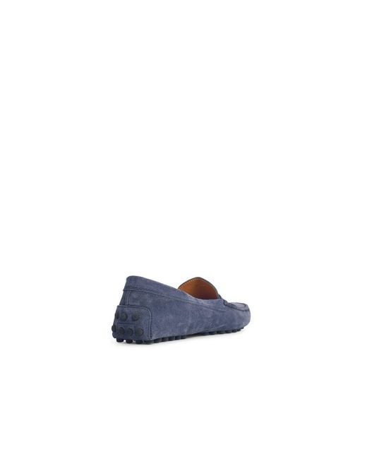 Tod's Blue 'Gommino' Suede Loafers