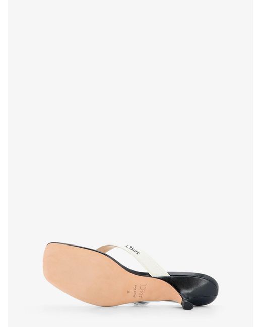 Dior White Dior J'Adior Cotton Flip-Flops With Embroidered Logo