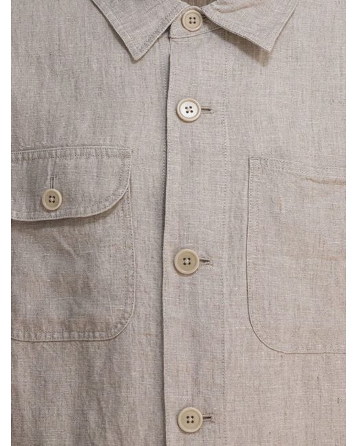 Alex Mill Gray Linen Work Jacket Jackets And Coats Beige