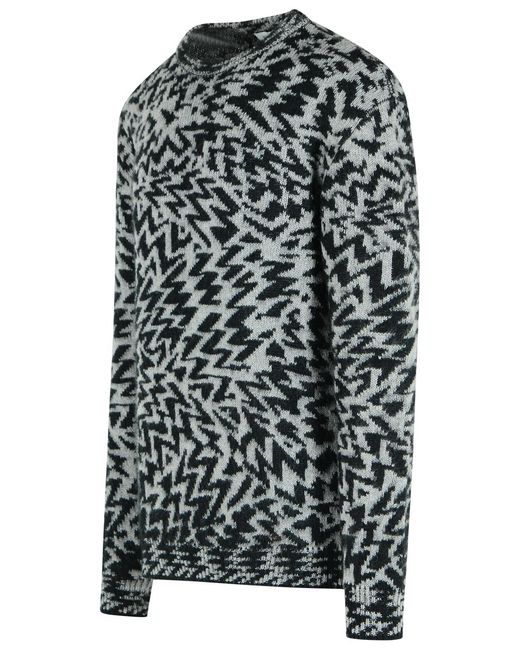 Laneus Black Two Tone Wool Blend Sweater