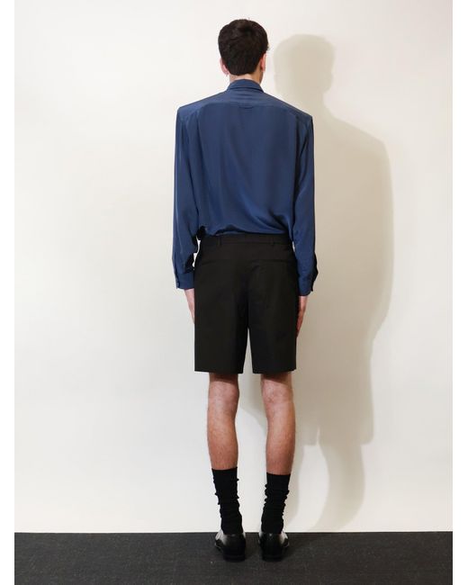 Saint Laurent Black Solid Shorts for men
