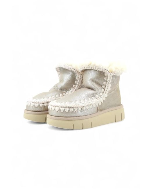 Mou White "Eskimo 18" Ankle Boots