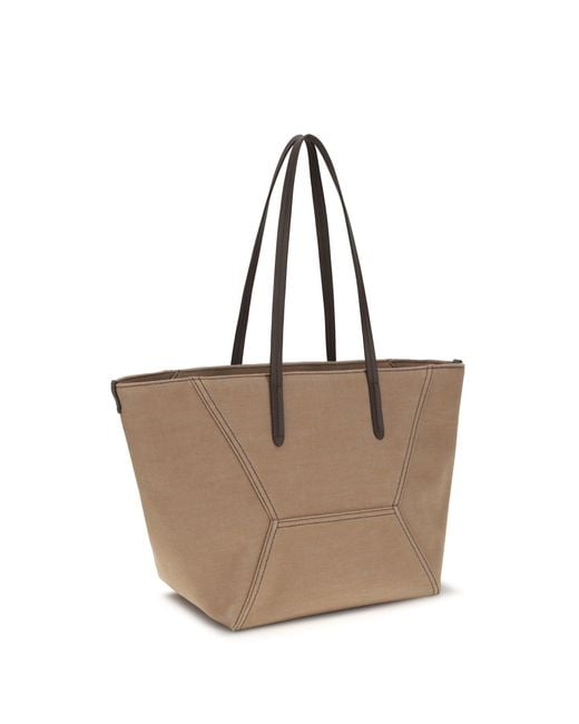 Brunello Cucinelli Natural Canvas Shoulder Bag