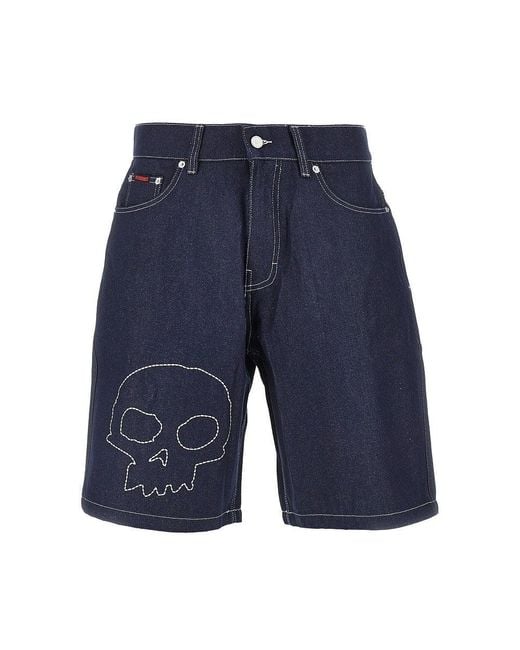 Pleasures Blue 'Sjull' Denim Shorts for men