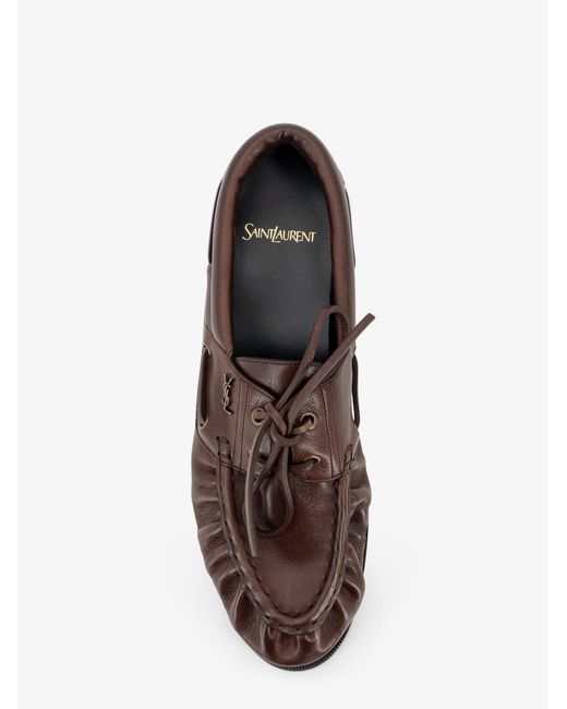 Saint Laurent Brown Le Loafer Bateau Leather Loafers for men