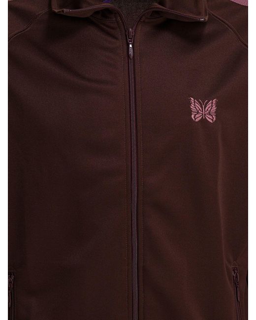Needles Brown "Poly Smooth" Zippered Sweatshirt for men