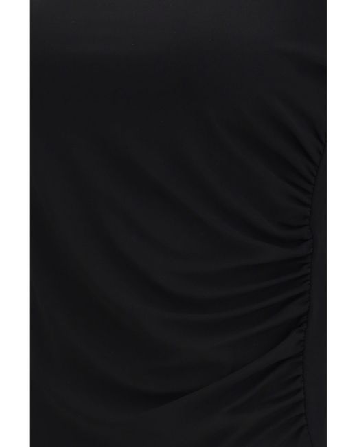 Max Mara Pure Black Long-Sleeve Ruched Top Nero