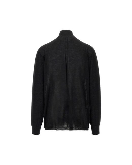 Rick Owens Black Oversized Turtleneck Sweater for men