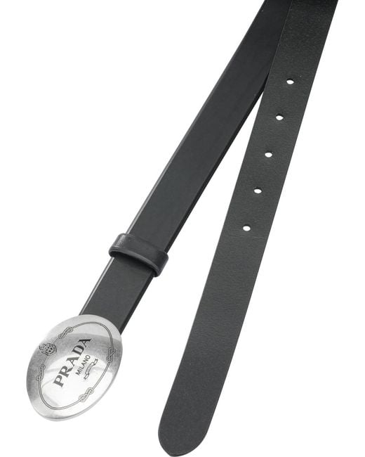 Prada Black Leather Belt