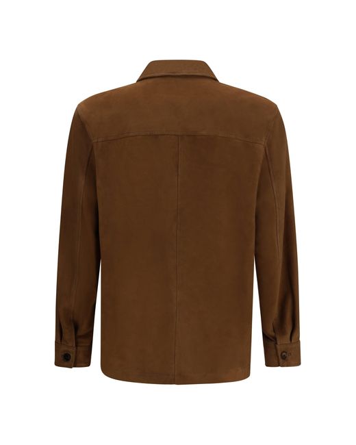 Umit Benan Brown Suede Jacket Santiago for men