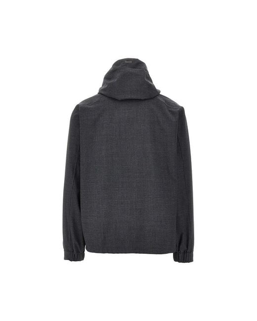 Herno Gray Wool Touch Laminar Bluson Jacket for men