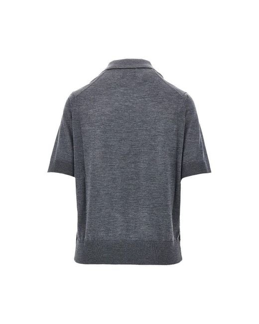 Loulou de Saison Gray 'Migo' Cashmere Polo Shirt