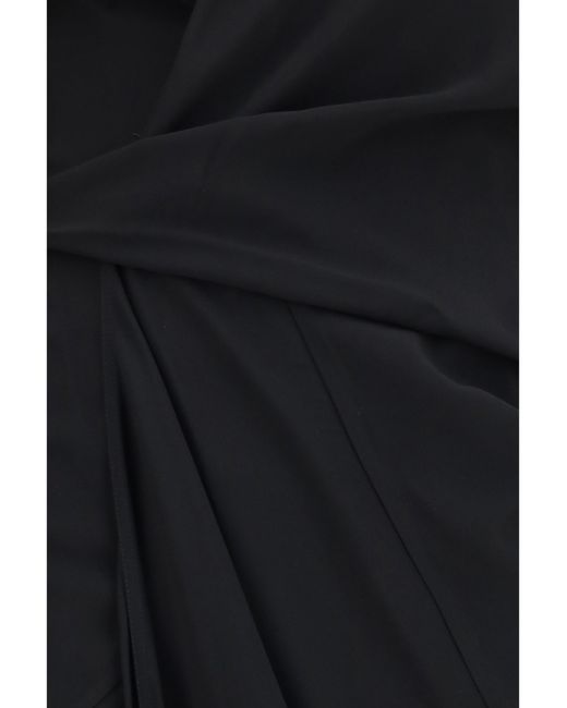Rick Owens Black Dress Draped Wrap