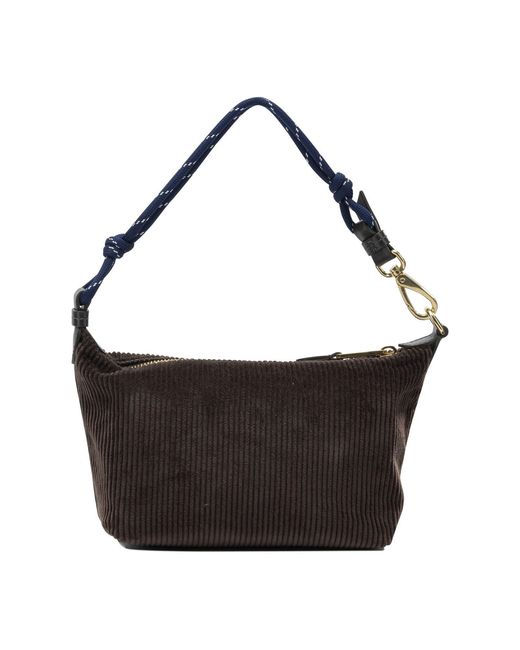 Miu Miu Black Velvet Shoulder Bag With Logo