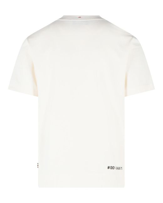 Moncler White Ivory Stretch Cotton T-Shirt for men