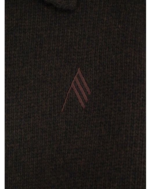 The Attico Black Virgin Wool And Cashmere Blend Cardigan