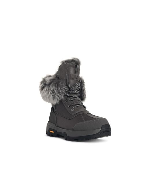 Ugg Gray Adirondack Xxv Chalet Charcoal Leather Boots