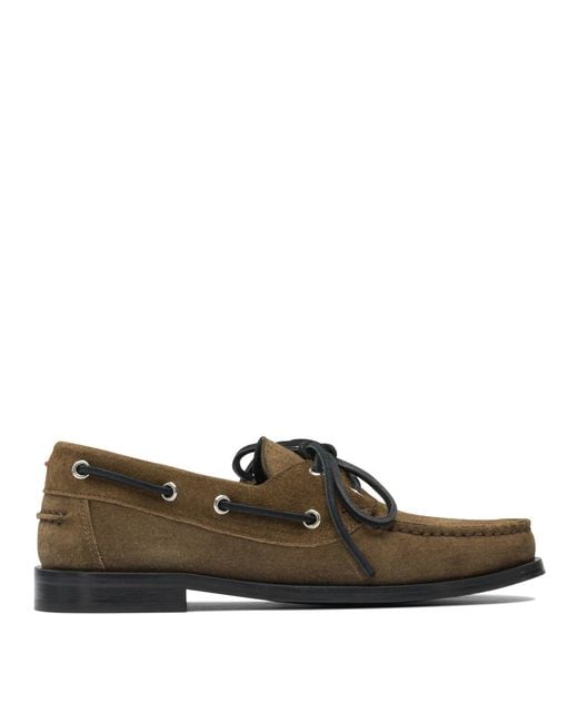 Aeyde Brown "Harris" Lace-Up Loafers