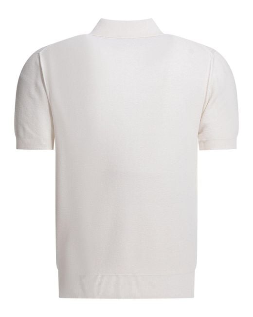 Tom Ford White Silk And Cotton Pique Polo Shirt for men