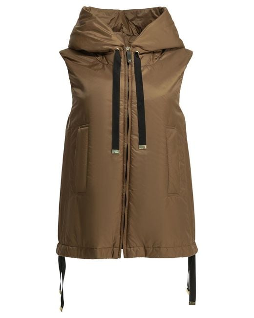 Max Mara Green Water-Repellent Sleeveless Jacket