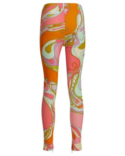 Emilio Pucci Red "Orchidee" Legging