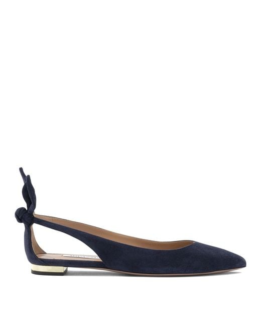 Women's Blue "Bow Tie Ballet" Bellet Flats