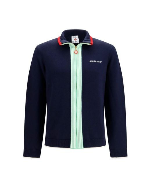 Casablanca Blue Merino Wool Sports Jacket for men