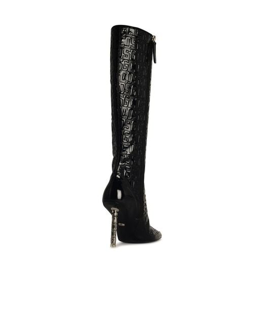 Gcds Black Patent Leather Boots
