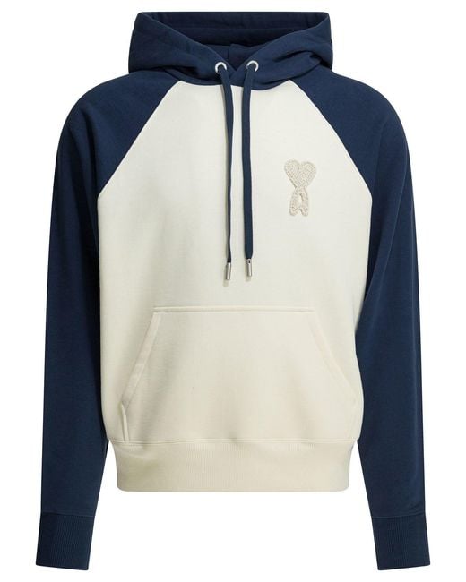 AMI Blue "Ami De Coeur" Hoodie for men