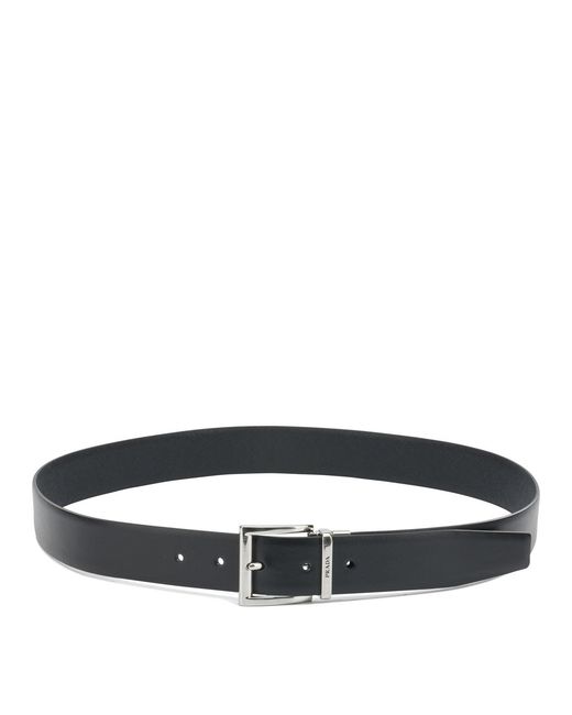 Prada Black Leather Belt for men