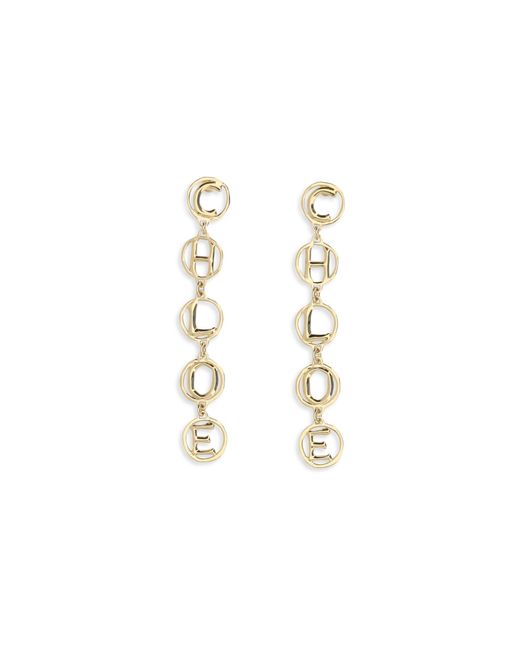 Chloé White Chloã Script Drop Earrings