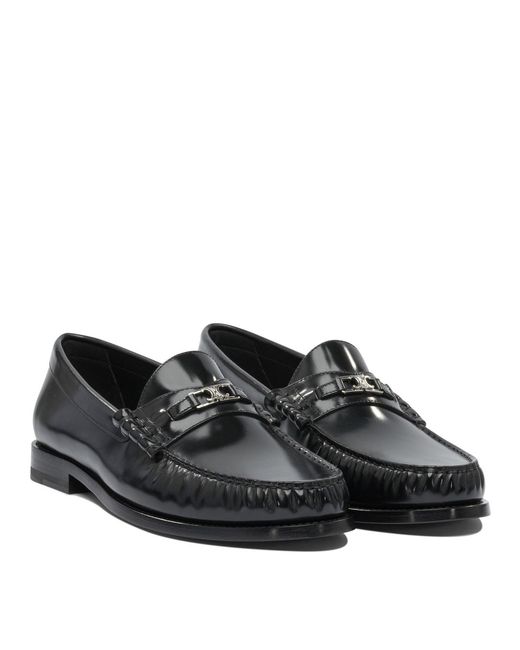 Céline Black Leather Loafers for men