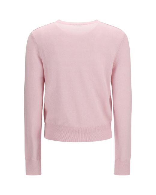 Burberry Pink Cotton And Wool Cardigan