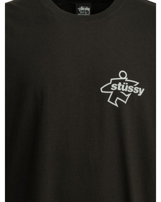 Stussy Black Cotton T-Shirt for men