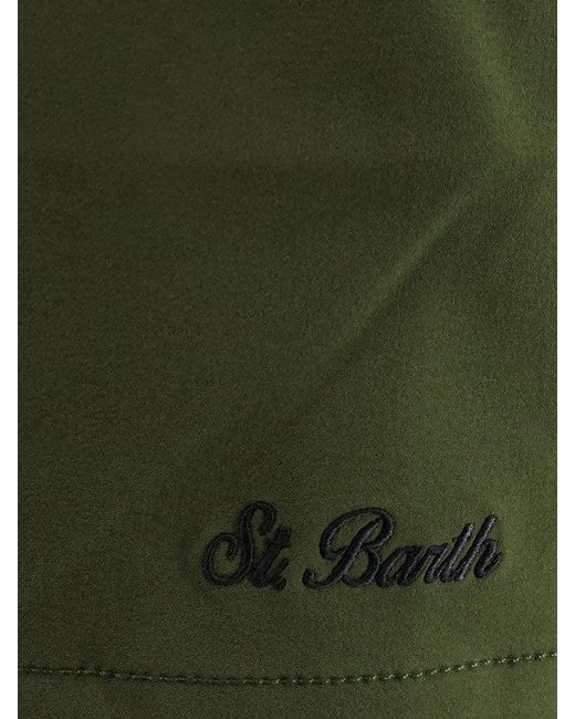 Mc2 Saint Barth Green Comfort Recycled Nylon Swim Trunks for men