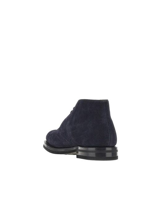Church's Blue 'Ryder 3' Suede Leather High-Laced Boots for men