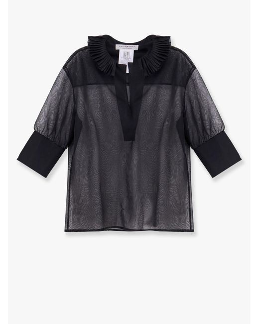 Philosophy Di Lorenzo Serafini Black Transparent Voile Shirt